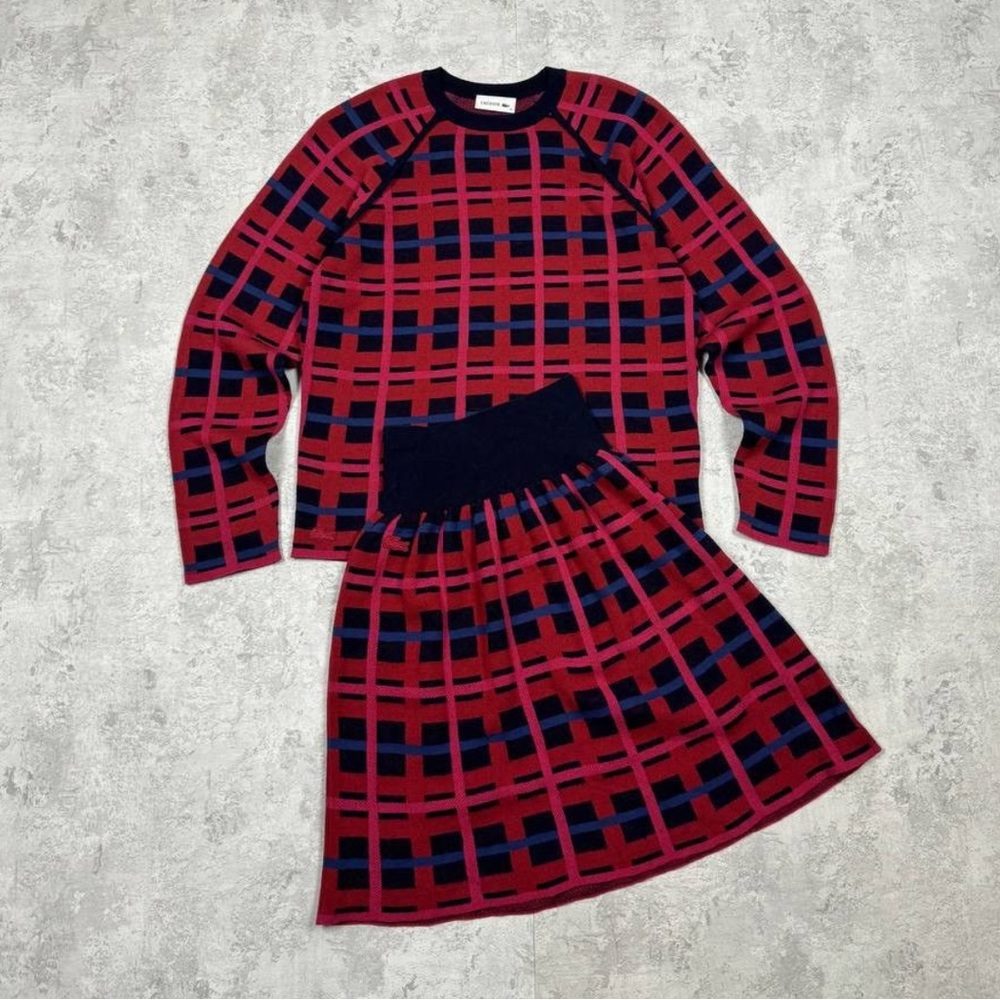 RARE Womens Lacoste Sweater And Matching Skirt Set Size 36